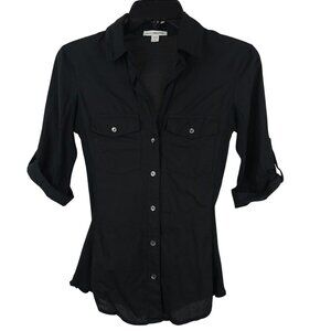 James Perse Black Button Down Shirt